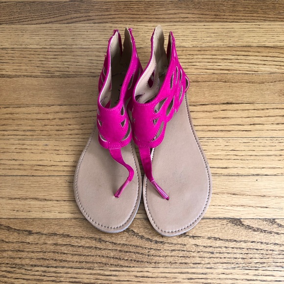 Hot Magenta Gladiator Style Sandals - Picture 2 of 6